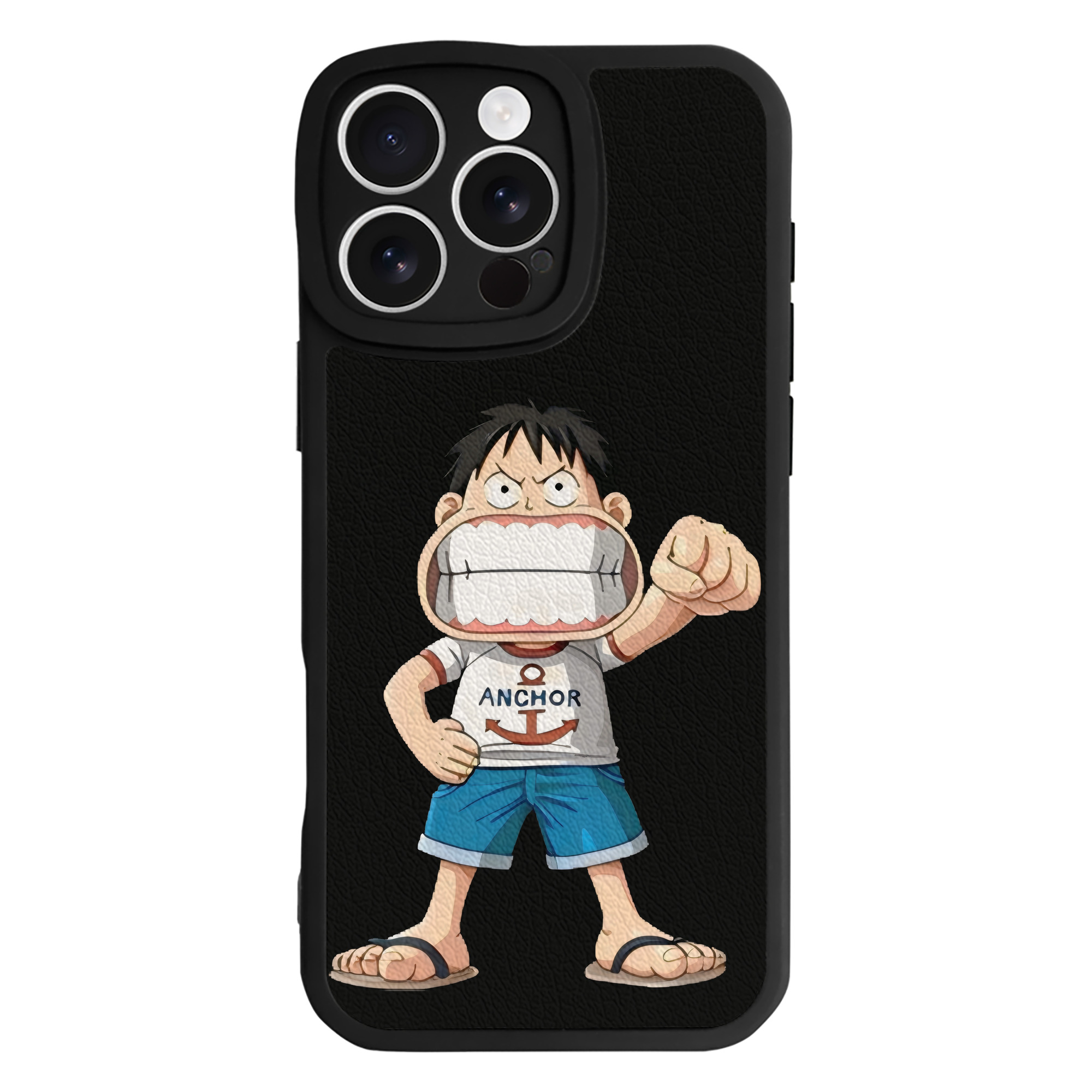 （画像用） ワンピース モンキー・D・ルフィ ONE PIECE Monkey D. Luffy 【iPhone 16シリーズ対応】シリコンスマホケース（レザー調） 材質：シリコン